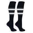thumbnail image 1 of MK Socks Striped OTC Baseball, Softball, Football Socks (F) Black, Graphite, White (L), 1 of 3