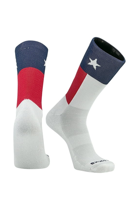 Texas State Flag Athletic Basketball, Football, Lacrosse Crew Socks (L)