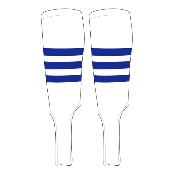 MK Socks Traditional Baseball Stirrups Pattern A-7 White, Royal