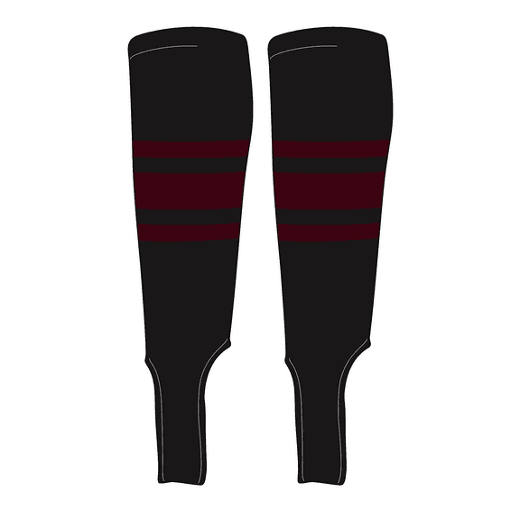 MK Socks Traditional Baseball Stirrups Pattern B-5 Black, Maroon (M)