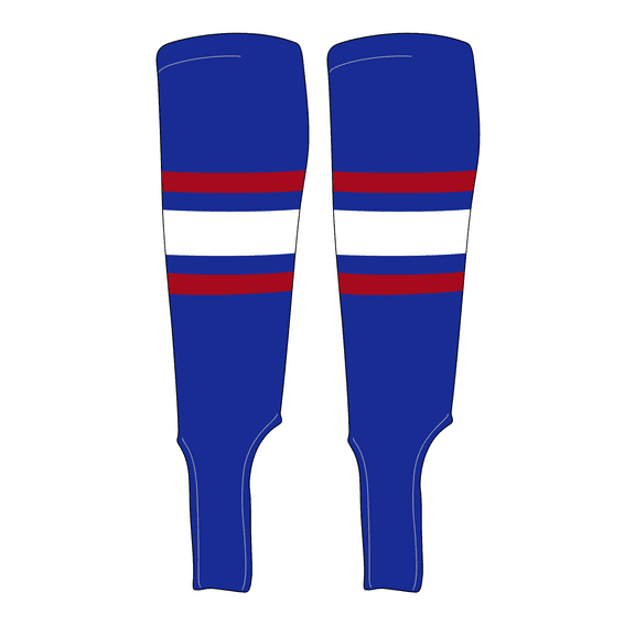 MK Socks Traditional Baseball Stirrups Pattern B-5 Royal, Red, White