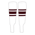 thumbnail image 1 of MK Socks Traditional Baseball Stirrups Pattern B-5 White, Maroon (S), 1 of 2