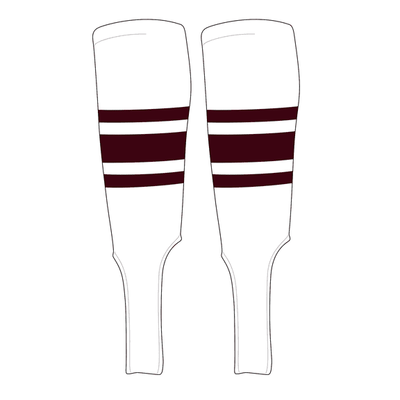 MK Socks Traditional Baseball Stirrups Pattern B-7 White, Maroon