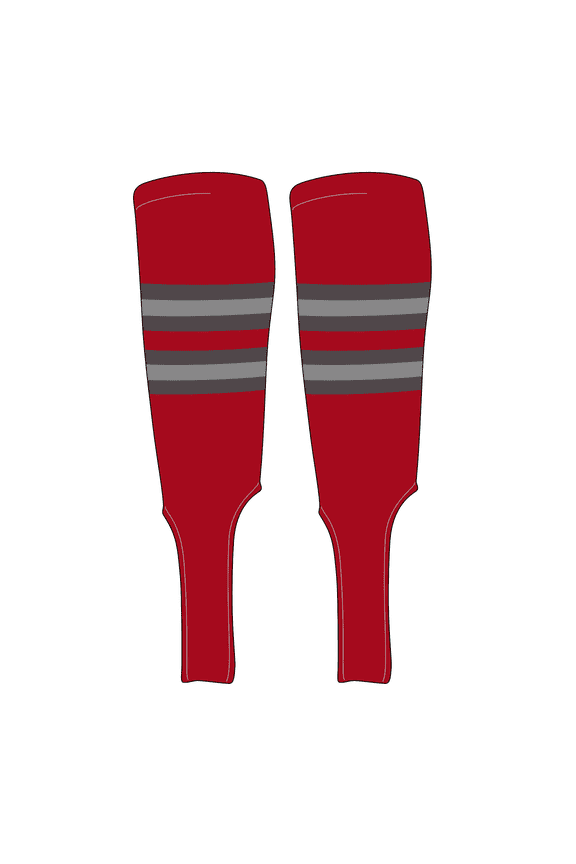 Traditional Baseball Stirrups Pattern F-7 Red, Graphite, Silver