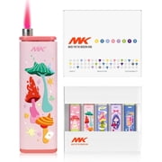 MK Wind Proof Jet Flame Lighters, 5PCS Striking Design, Ideal as Lighters for Candle, Camping, Outdoor use, Butane Refillable Lighter MagicMush-5PC
