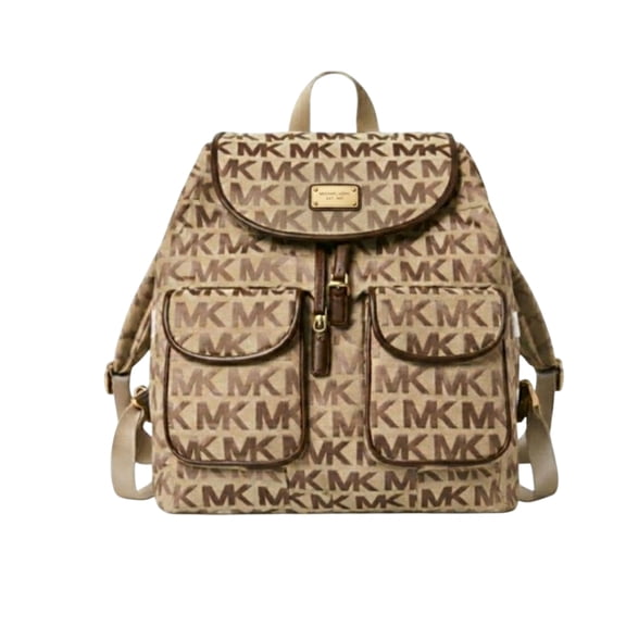 MK Women's Designer-Style Monogram Backpack Purse with Front Pockets, Adjustable Straps, Casual Fashion Travel Bag