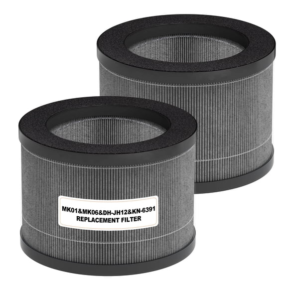 2-pack Air Prifier Filters Compatible with ALROCKET JH01/JH06, BREEZOME JH01, Aroeve MK01&MK06, ToLife TZ-K1 and Kloudi DH-JH01 Air Purifier, Smoke Remover Version, Grey