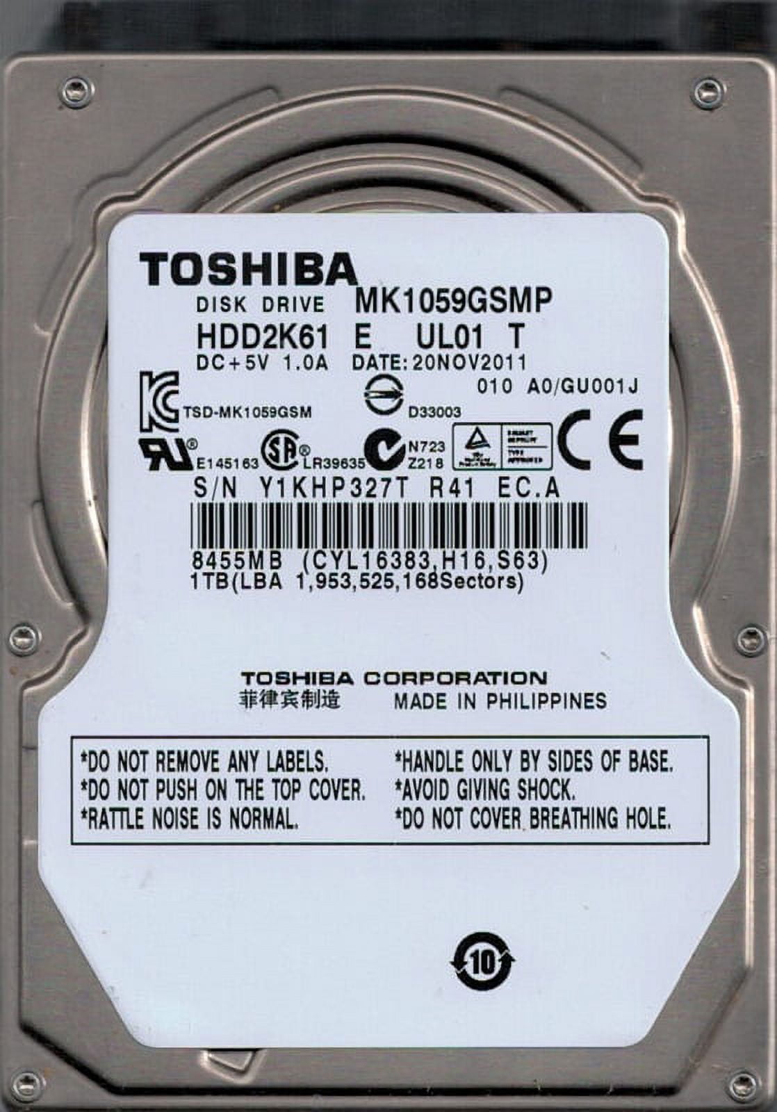 MK1059GSMP HDD2K61 E UL01 T F/W: A0/GU001J Toshiba 1TB - Walmart.com