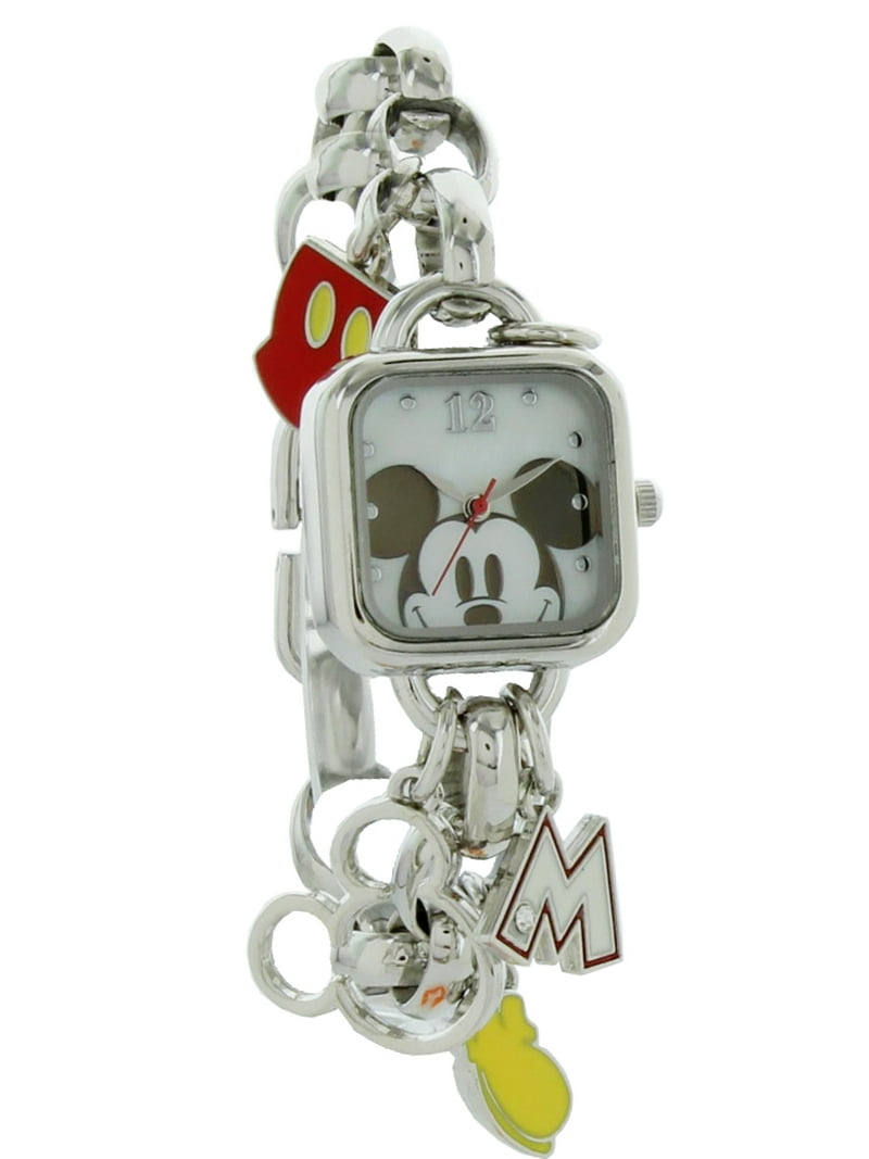 Mickey Mouse Silver Charm Bracelet Watch Disney Women main image 3
