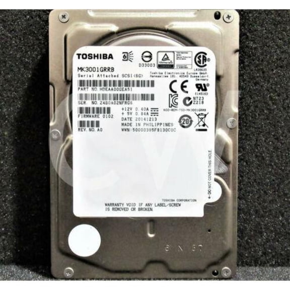 MK3001GRRB Toshiba 300GB 15K RPM 6Gb/s 2.5" SAS ENTERPRISE Hard Drive