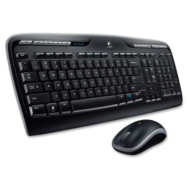 MK320 Wireless Keyboard + Mouse Combo, 2.4 GHz Frequency/30 ft Wireless Range, Black