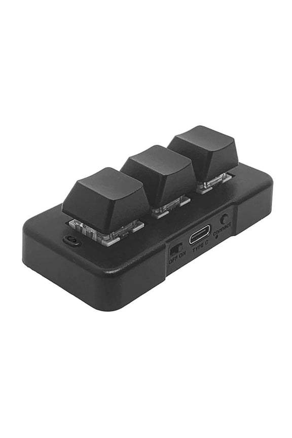 MK321G 3-Key Mini Customized Mechanical Keyboard Blue Switch USB&2.4G Wireless Dual-Mode for OSU Game Multimedia Black