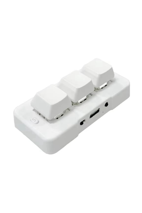 MK321G 3-Key Mini Customized Mechanical Keyboard Blue Switch USB&2.4G Wireless Dual-Mode for OSU Game Multimedia White