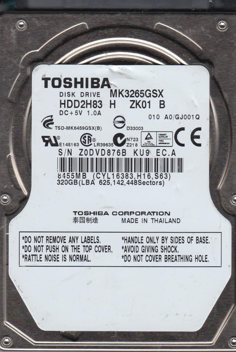 新品未開封　6個　TOSHIBA E-CORE LDR33L-H-E39/F MK3265GSX, A0/GJ001Q, HDD2H83 H ZK01 B, Toshiba 320GB SATA 2.5