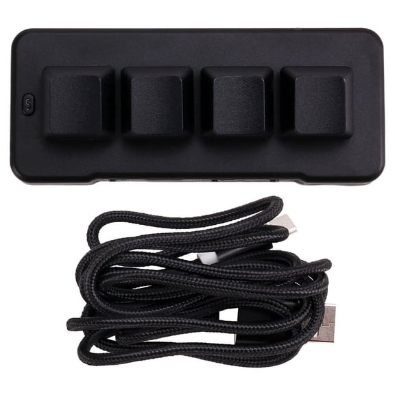MK424BT 4-Key Mini Customized Keyboard with Mechanical Blue Switch Bluetooth+Usb Connection for Game Multimedia A