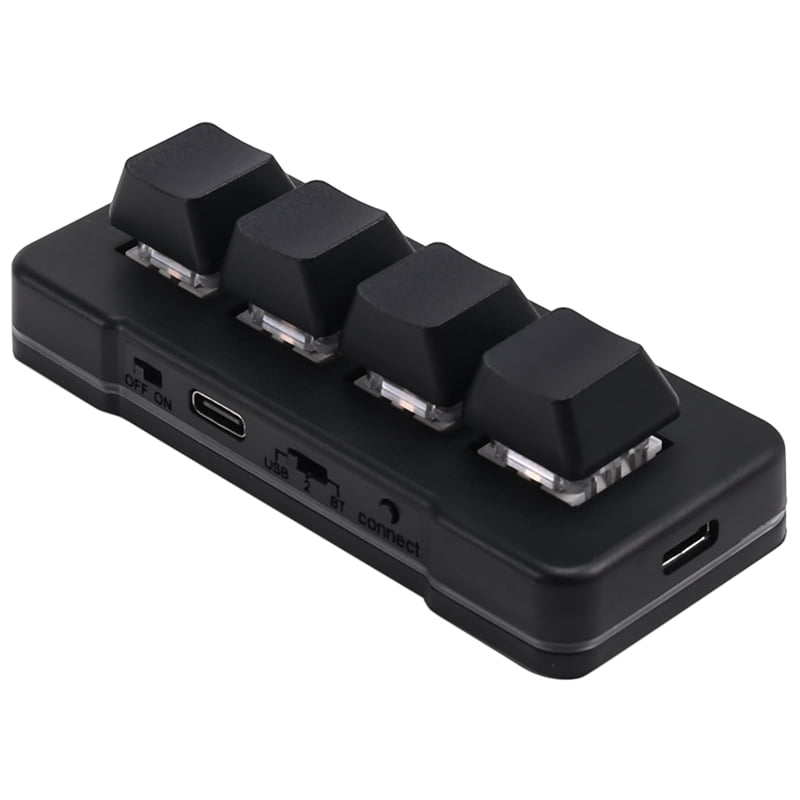 MK424Pro 4-Key Mini Customized Keyboard+Mechanical Blue Switch USB+BT+2 ...