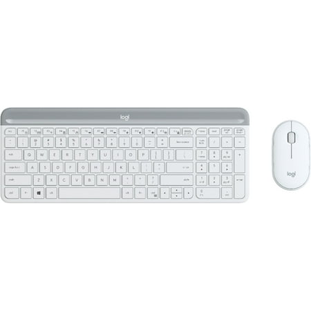 Logitech - MK470 Full-size Wireless Scissor Keyboard and Mouse Bundle for Windows with Quiet clicks - Off-White