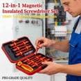 thumbnail image 1 of 12-in-1 Magnetic Insulated Screwdriver Set - 1000V Voltage Proof Slotted Tools for Electricians, 1 of 11