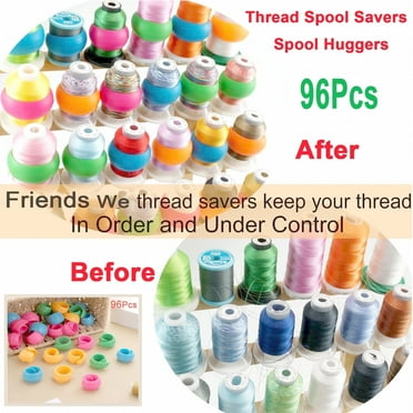 96-Pack Silicone Spool Protectors & Clamps, Colorful Thread Guards for 3D Printing/Sewing - Durable Grip