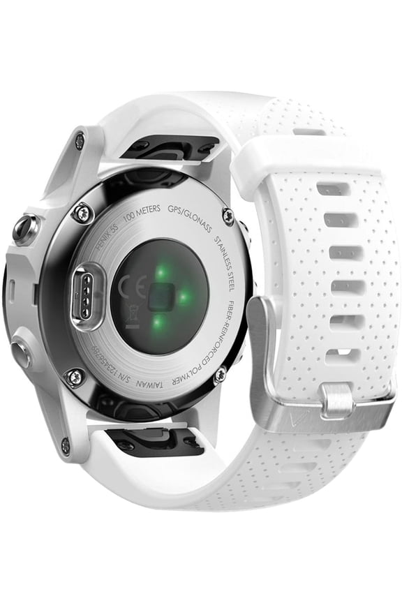 -Compatible Fenix 5S Watch Band Fenix 6S Quickfit Soft Silicone Replacement Strap for Fenix 8 43mm/Fenix 5S Plus/Fenix 6S Pro/Fenix 7S/D2 Delta S Smartwatch(Silver Buckle-White)