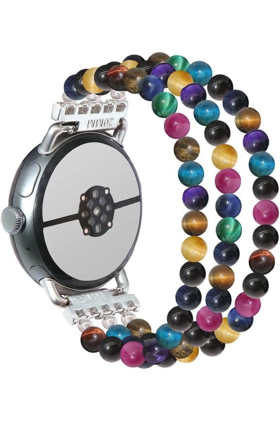 -Compatible with Google Pixel Watch 3 45mm Band Beaded Natural Gemstone Bracelet Replacement Strap