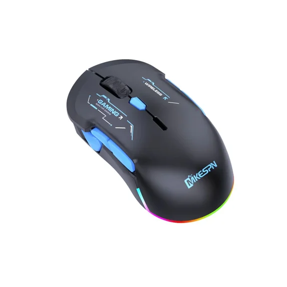 MKESPN W12 10-button Macro Gaming Mouse Both Hand Wireless Bluetooth Multi-channel Tri-mode Large RGB Ergonomic Ambidextrous
