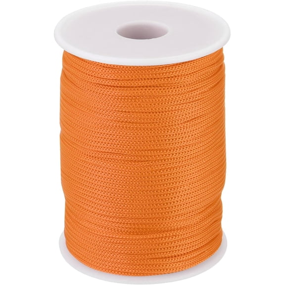 MKEUDQ-1/12 Inch Polypropylene Rope Braided Ropes, 328ft Nylon Rope Hollow Utility Cord for Clothesline, Camping, Hiking, Outdoor, Light Orange