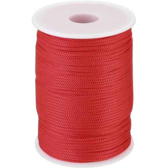 MKEUDQ-1/12 Inch Polypropylene Rope Braided Ropes, 328ft Nylon Rope Hollow Utility Cord for Clothesline, Camping, Hiking, Outdoor, Red