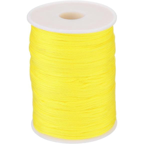 MKEUDQ-1/12 Inch Polypropylene Rope Braided Ropes, 328ft Nylon Rope Hollow Utility Cord for Clothesline, Camping, Hiking, Outdoor, Yellow