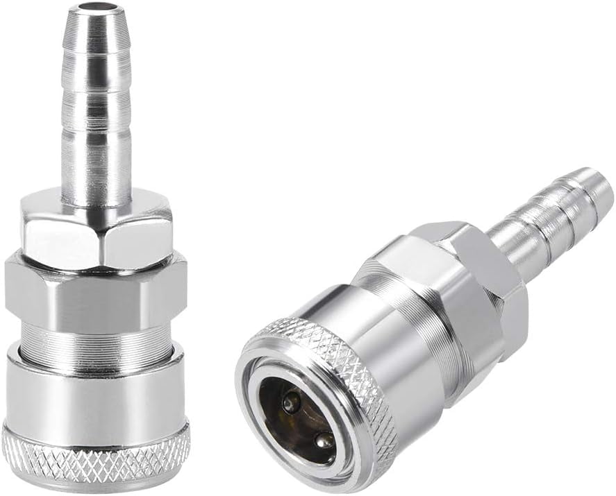 MKEUDQ-1/2" Female Quick Disconnect 8mm Barb Hose, Air Compressor Hose Fitting, 2pcs