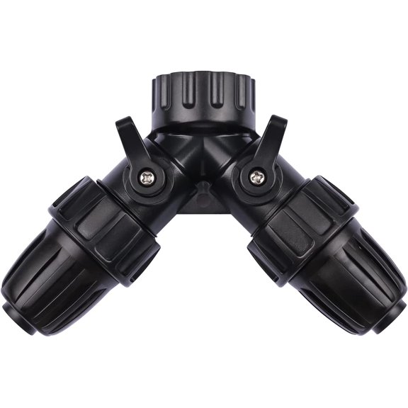 MKEUDQ-1/2 Inch Drip Irrigation Hose to Faucet Adapter for Drip Irrigation Tubing (.520" ID,.600" .650" OD), 2 Way Y Water Splitter Connector for 3/4" Inch Garden Hose Spigot Faucet Bib