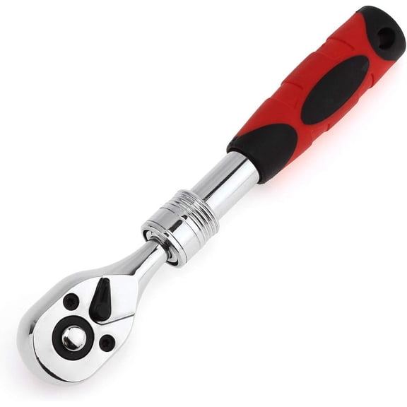 MKEUDQ-1/4" Drive Standard Ratchet Wrench, Flexible 72-Tooth Extendable Telescopic Socket Spanner Wrench Allen Key Length Hand Tools