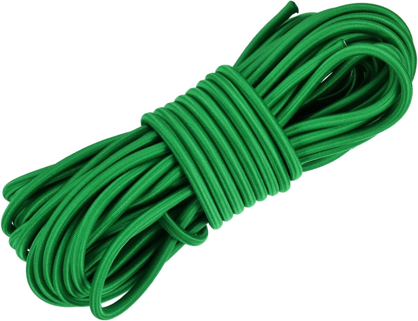 MKEUDQ-1/4 Inch Shock Cord, 50 Feet Green Bungee Cord Tent Pole Shock Cord Round Elastic Kayak Rope Stretch String Marine Grade Heavy Polyester for DIY Projects Tie Downs