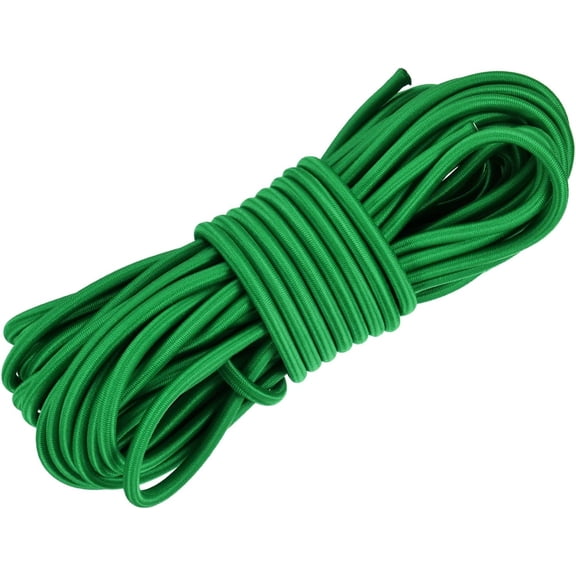 MKEUDQ-1/4 Inch Shock Cord, 50 Feet Green Bungee Cord Tent Pole Shock Cord Round Elastic Kayak Rope Stretch String Marine Grade Heavy Polyester for DIY Projects Tie Downs