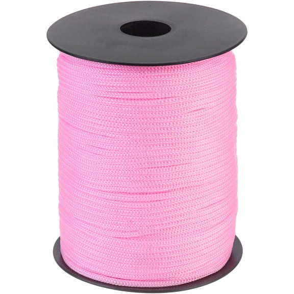 MKEUDQ-1/8 Inch Polypropylene Rope Braided Ropes, 328ft Nylon Rope Hollow Utility Cord for Clothesline, Camping, Hiking, Outdoor, Light Pink