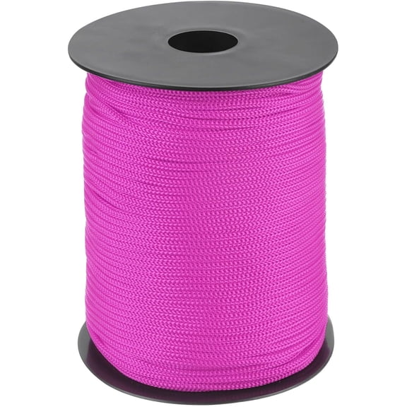 MKEUDQ-1/8 Inch Polypropylene Rope Braided Ropes, 328ft Nylon Rope Hollow Utility Cord for Clothesline, Camping, Hiking, Outdoor, Rose Red