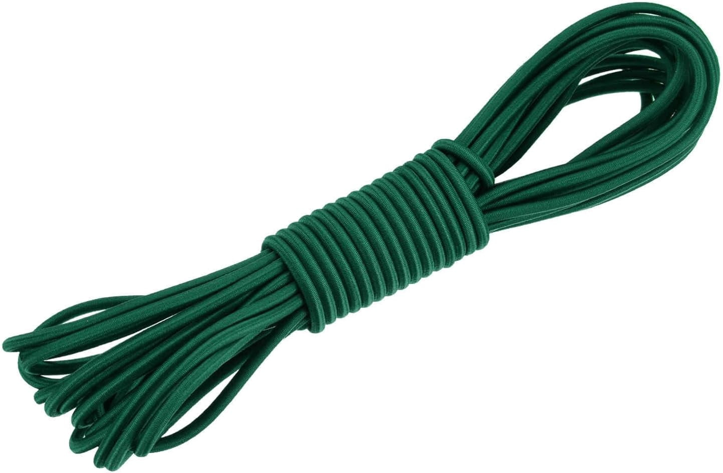 MKEUDQ-1/8 Inch Shock Cord, 25 Feet Dark Green Bungee Cord Tent Pole Shock Cord Round Elastic Kayak Rope Stretch String Marine Grade Heavy Polyester for DIY Projects Tie Downs