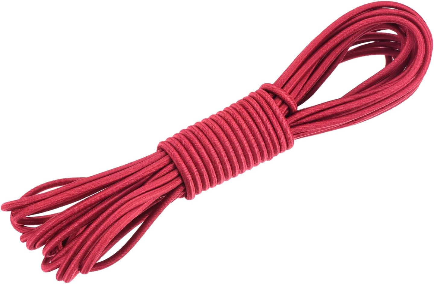MKEUDQ-1/8 Inch Shock Cord, 25 Feet Red Bungee Cord Tent Pole Shock Cord Round Elastic Kayak Rope Stretch String Marine Grade Heavy Polyester for DIY Projects Tie Downs