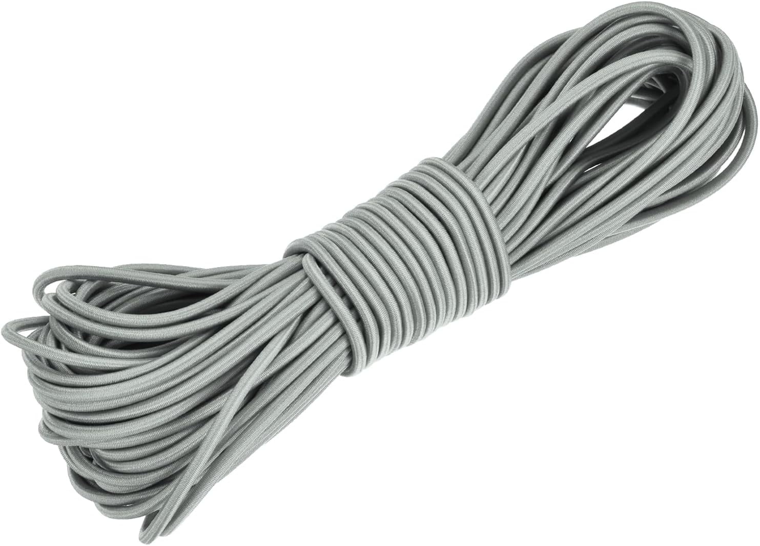 MKEUDQ-1/8 Inch Shock Cord, 56 Feet Grey Bungee Cord Tent Pole Shock Cord Round Elastic Kayak Rope Stretch String Marine Grade Heavy Polyester for DIY Projects Tie Downs
