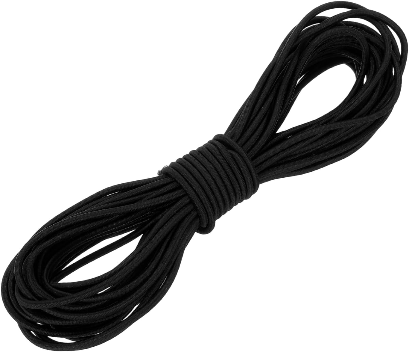 MKEUDQ-1/8" x 33' Elastic Bungee Cord, Bungee Shock Cord Kayak Stretch String Rope for Camping Tent Bike Tie Down Kayaking Boating Repairing Poles DIY Canopy Patio, Black