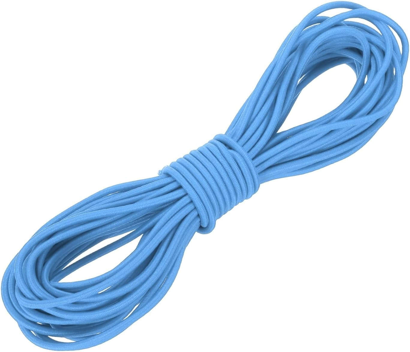 MKEUDQ-1/8" x 33' Elastic Bungee Cord, Bungee Shock Cord Kayak Stretch String Rope for Camping Tent Bike Tie Down Kayaking Boating Repairing Poles DIY Canopy Patio, Light Blue