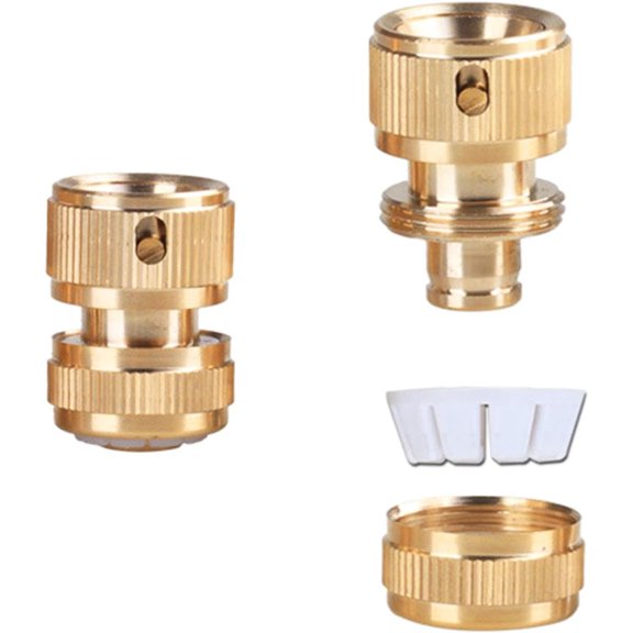 MKEUDQ-1 Pack Garden Hose Quick Connectors for 1/2 GHT 0.51'' Garden Hose - Easy Connect Fittings No-Leak Water Hose Male Female Valve