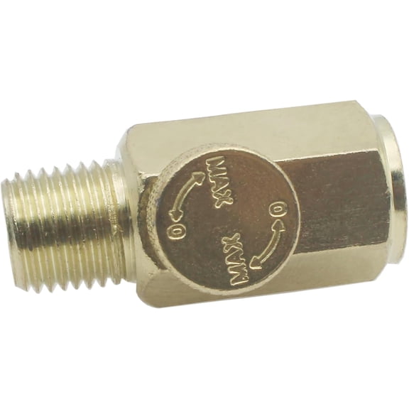 MKEUDQ-1 Pcs Brass In-Line Air Flow Regulator Adjustable 1/4" NPT Male & Female In-Line Air Flow Valves Air Pressure Compressor Control Tool
