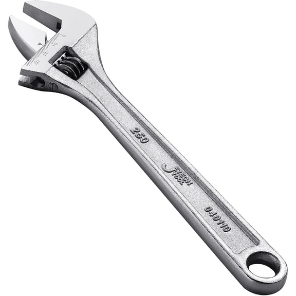 MKEUDQ-10-Inch Adjustable Wrench - Professional Heavy Duty Chrome Vanadium Steel Shifter Spanner with Inch/Metric Scale Wide Caliber Opening