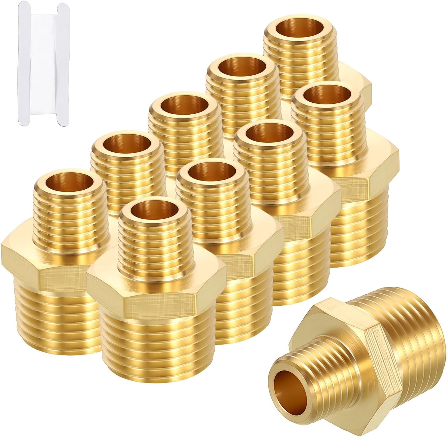 MKEUDQ-10 Pack Male to Male Adapter, 1/2
