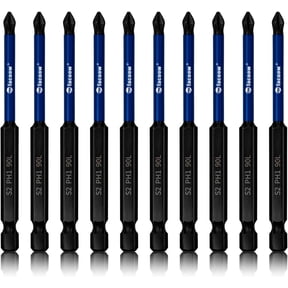 MKEUDQ-10 Pack Phillips Impact Driver Bits, #1 Phillips Head Magnetic Screwdriver Bits Set, 3.5Inch S2 Alloy Steel Impact Bits, 1/4" Hex Shank Screwdriver Drill Bit, CNC Machined ph1 Impact Drill Bit