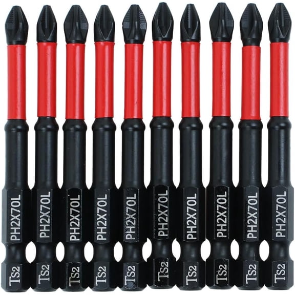MKEUDQ-10 Pack Phillips PH2 Magnetic Anti Slip Screwdriver Bit Set 2-3/4" L TS2 Anti-Slip Long Drill Bits Impact Driver Bits