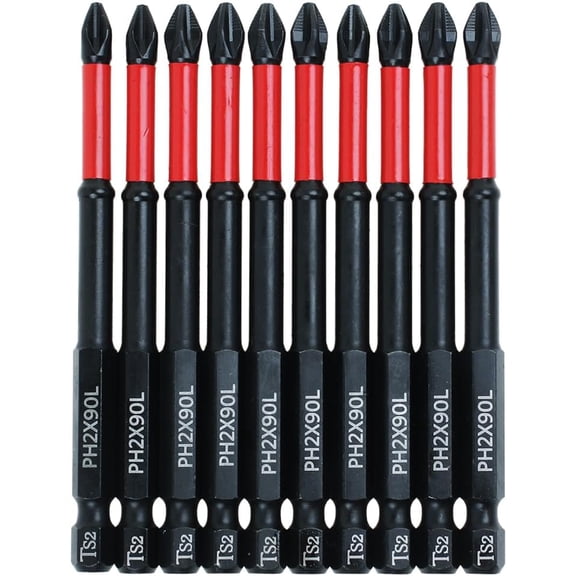 MKEUDQ-10 Pack Phillips PH2 Magnetic Anti Slip Screwdriver Bit Set 3-1/2" Length TS2 Anti-Slip Long Drill Bits Impact Driver Bits