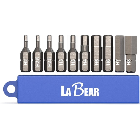 MKEUDQ-- 10-Piece security Hex Head Allen Wrench Screwdriver Bit Set. S2 Steel 1" Metric Tamper Hex Bits for Assembly(H2, H2.5, H2.5, H3, H3, H4, H5, H6, H7, H8)