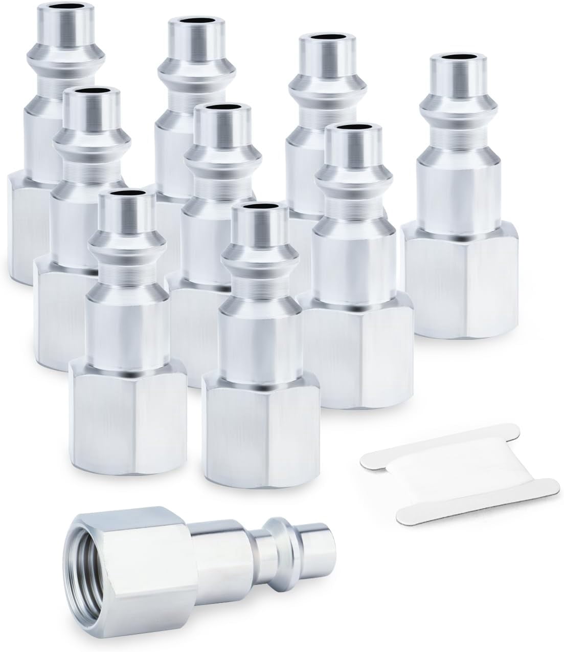 MKEUDQ-10PCS Industrial Air Plug 1/4" NPT Female, High Flow Pneumatic Plugs, 300PSI Working Pressur, Air Compressor Hose Fitting